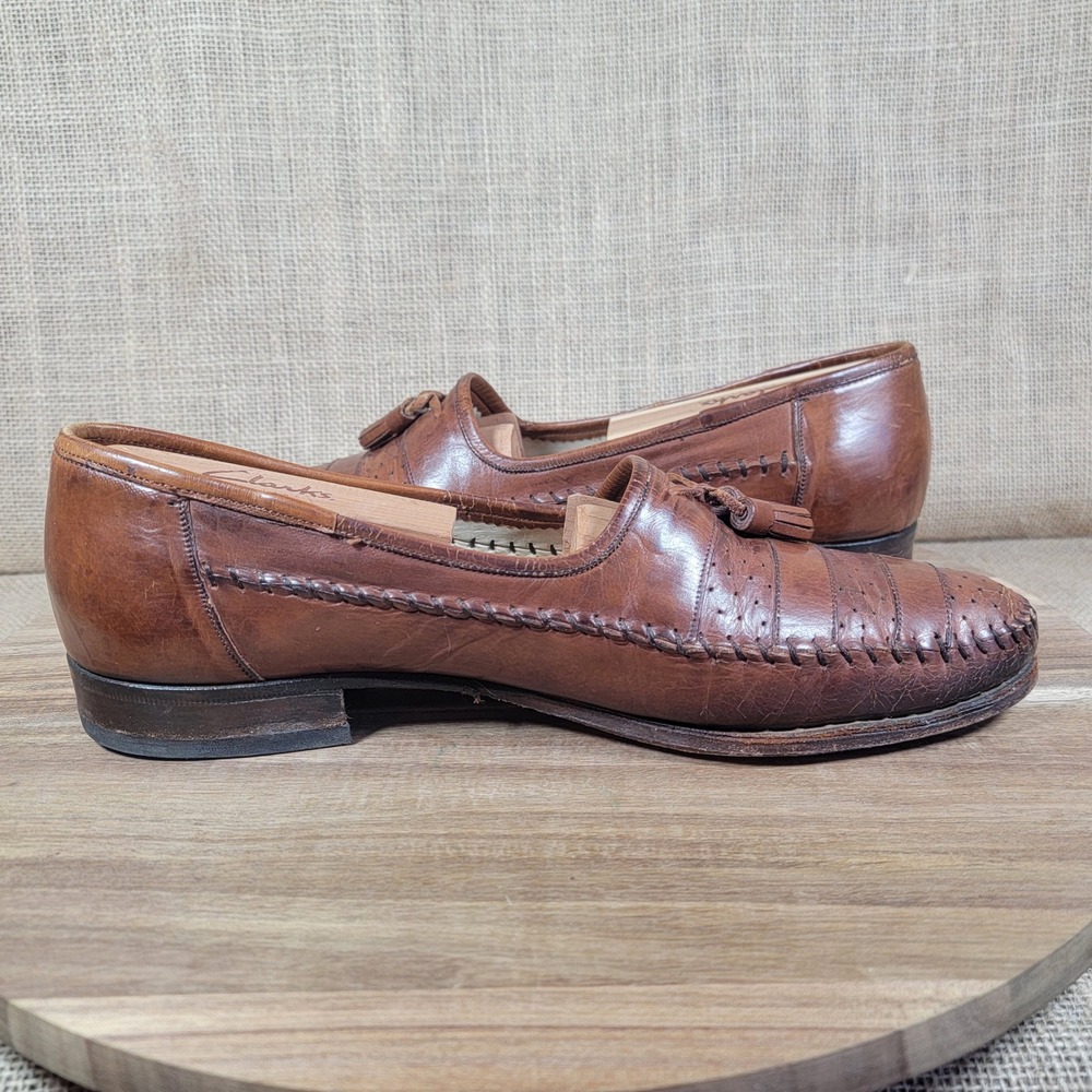 VTG Lorenzo Banfi Tassel Loafers Made In Italy Mens 10 Handcrafted Leather Shoes - Picture 6 of 9